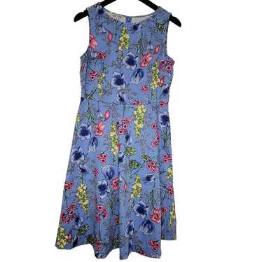 Talbots Floral Sleeveless Fit & Flare Dress Women… - image 1