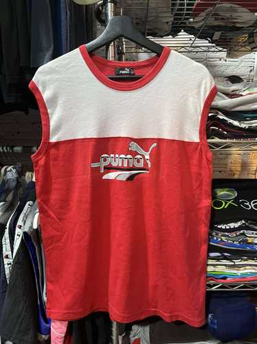 Puma × Vintage Puma Red White Sleeveless Tee Logo 