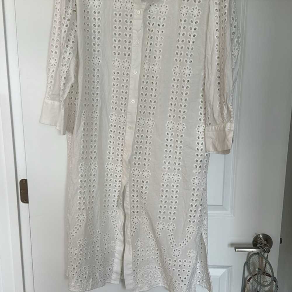 Zara Openwork Embroidery Shirt Dress - image 8