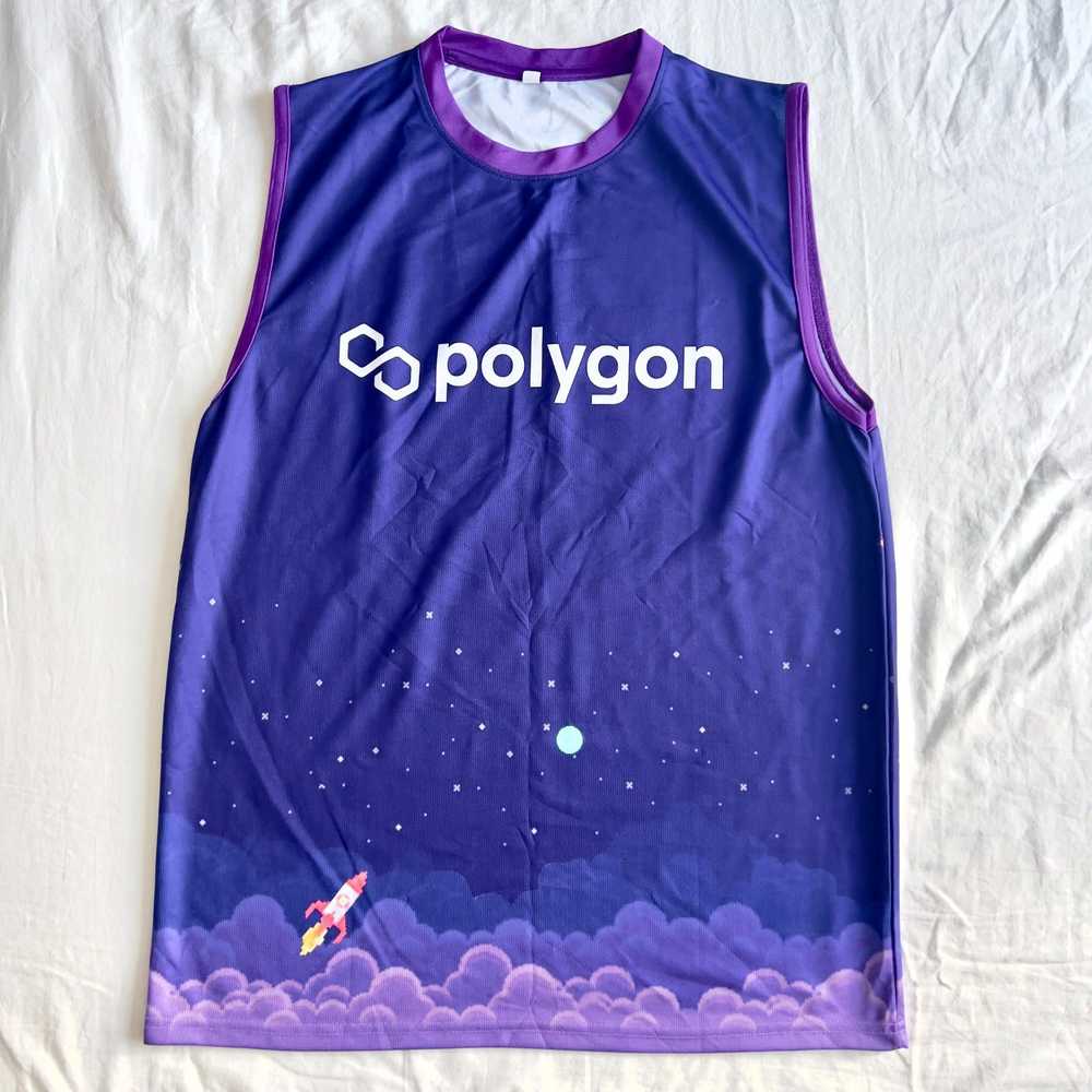 Designer RARE Polygon Crypto Tank Top Purple Clou… - image 1