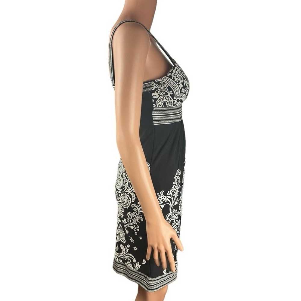 Anne Klein Sleeveless Dress Black White V-Neck Pa… - image 2