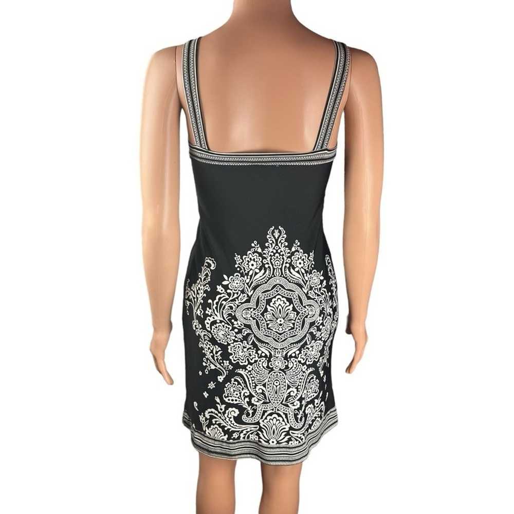 Anne Klein Sleeveless Dress Black White V-Neck Pa… - image 3