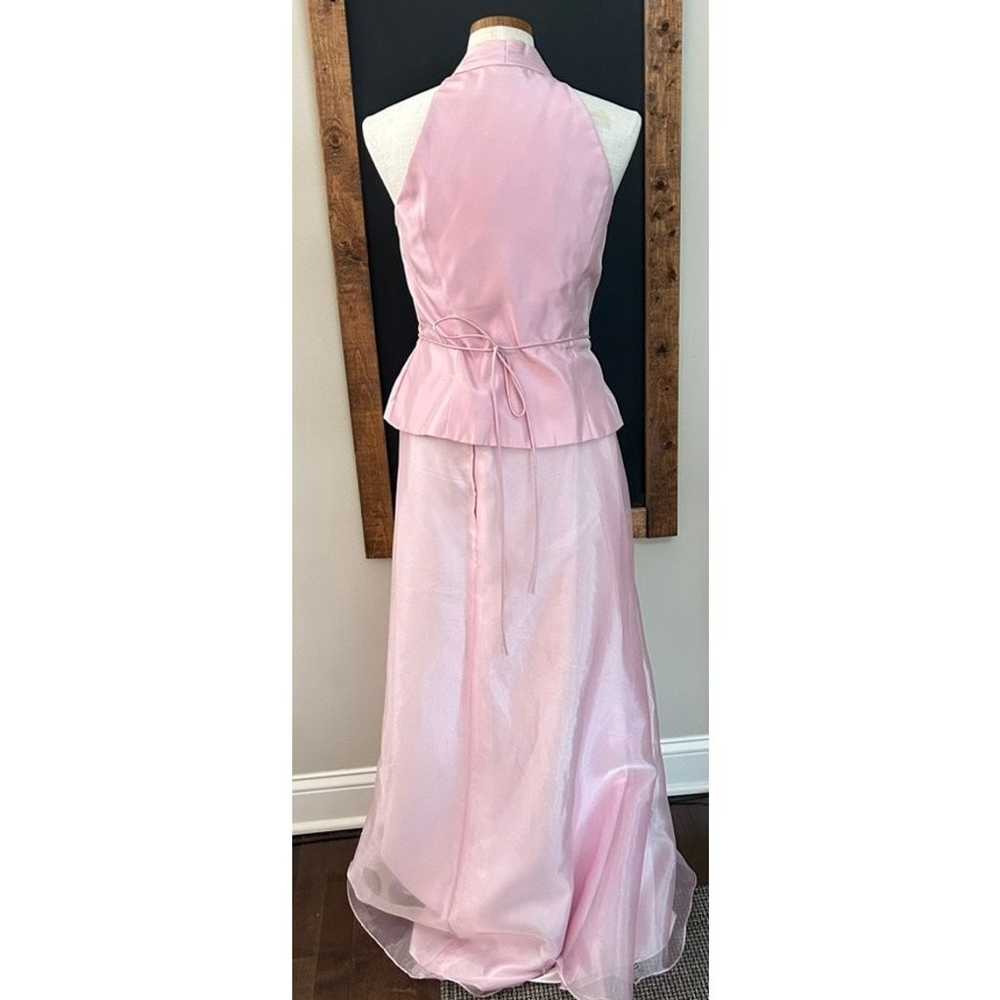 Vintage Bill Levkoff Two Piece Pink Halter Maxi D… - image 2