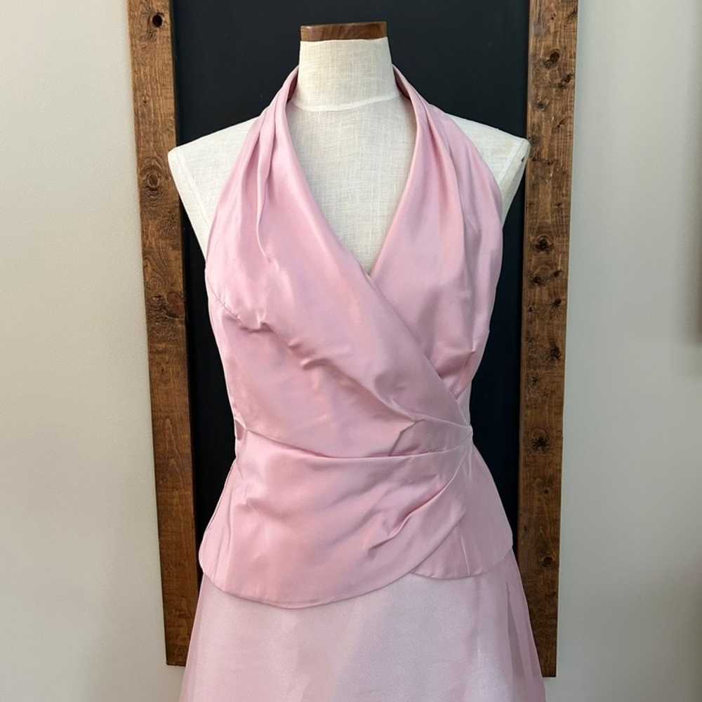 Vintage Bill Levkoff Two Piece Pink Halter Maxi D… - image 3