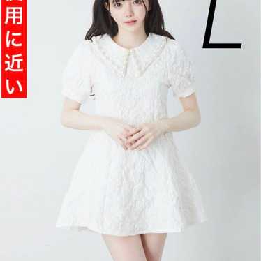 White Korean mini one-piece cabaret dress with tw… - image 1