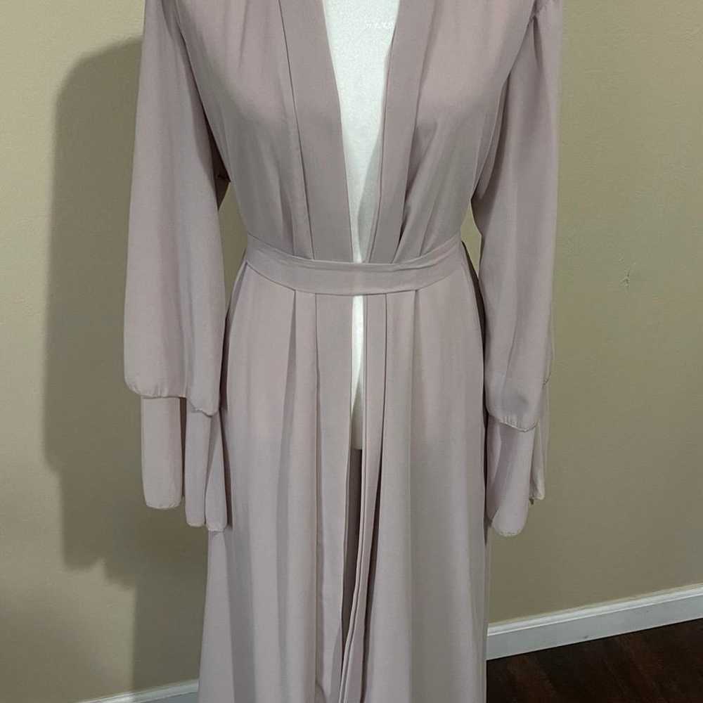 Lilac Open Chiffon 2 Layer Abaya - image 3