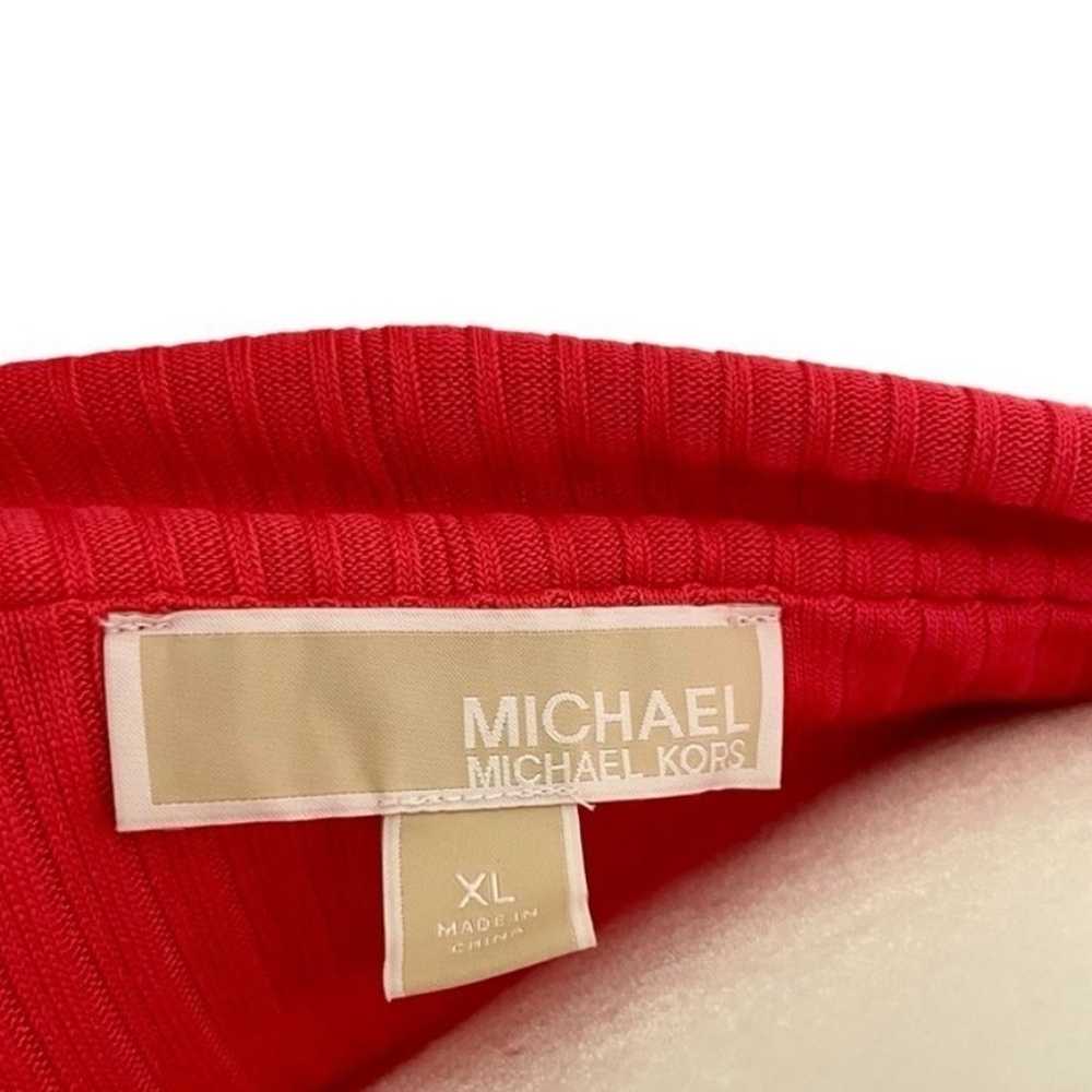 NWOT MICHAEL Michael Kors Coral Ribbed Off Should… - image 2