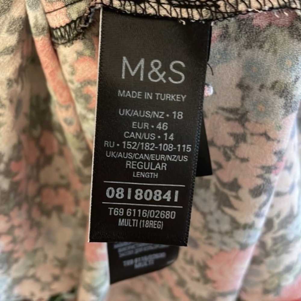 M&S X Ghost Floral V-Neck Mini Tea Dress Size 18 - image 10