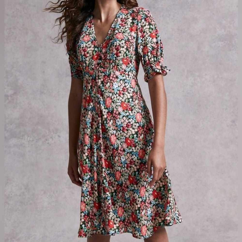 M&S X Ghost Floral V-Neck Mini Tea Dress Size 18 - image 2