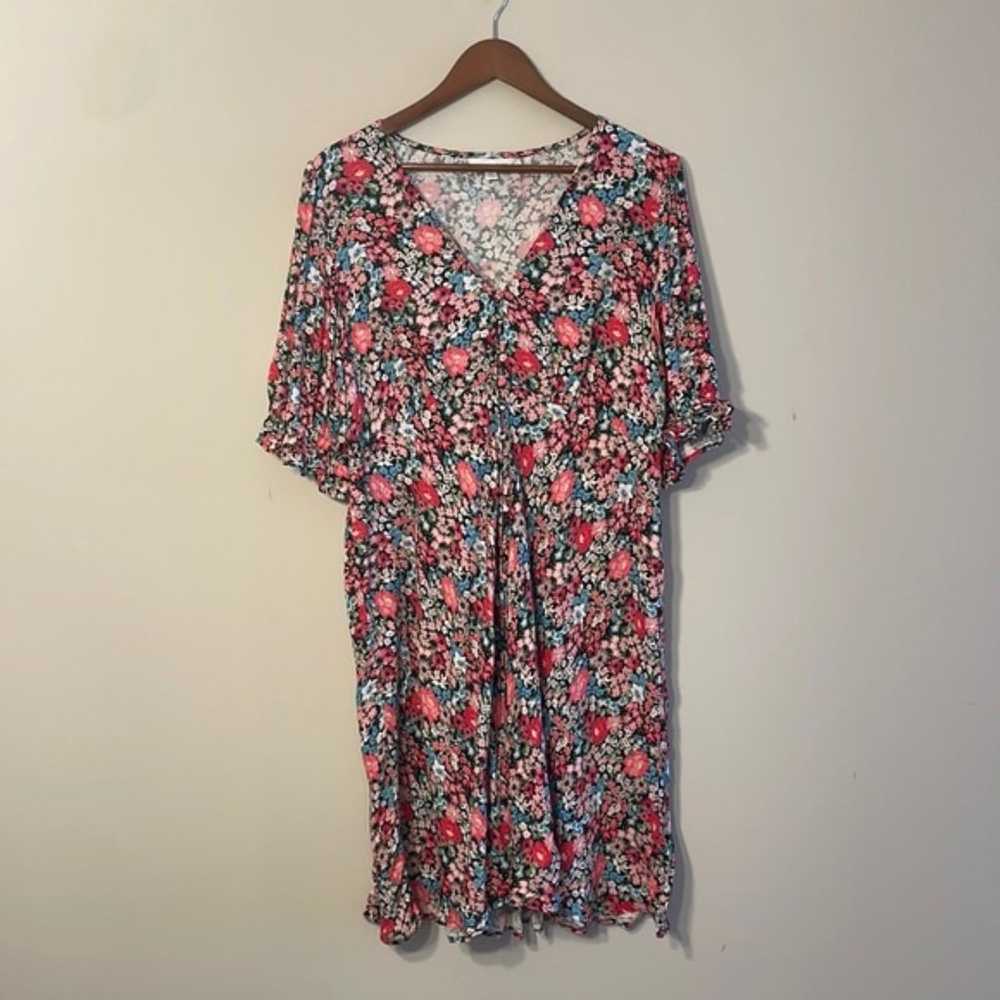 M&S X Ghost Floral V-Neck Mini Tea Dress Size 18 - image 4