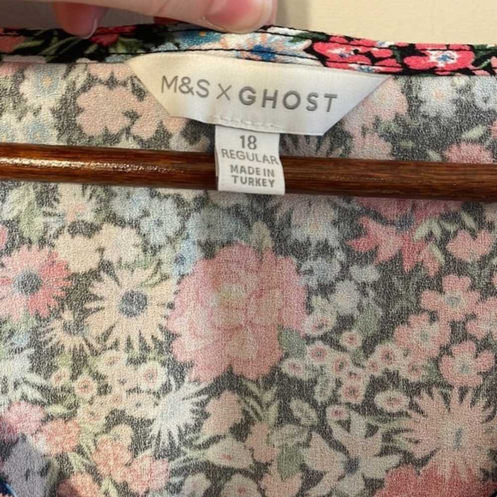 M&S X Ghost Floral V-Neck Mini Tea Dress Size 18 - image 8