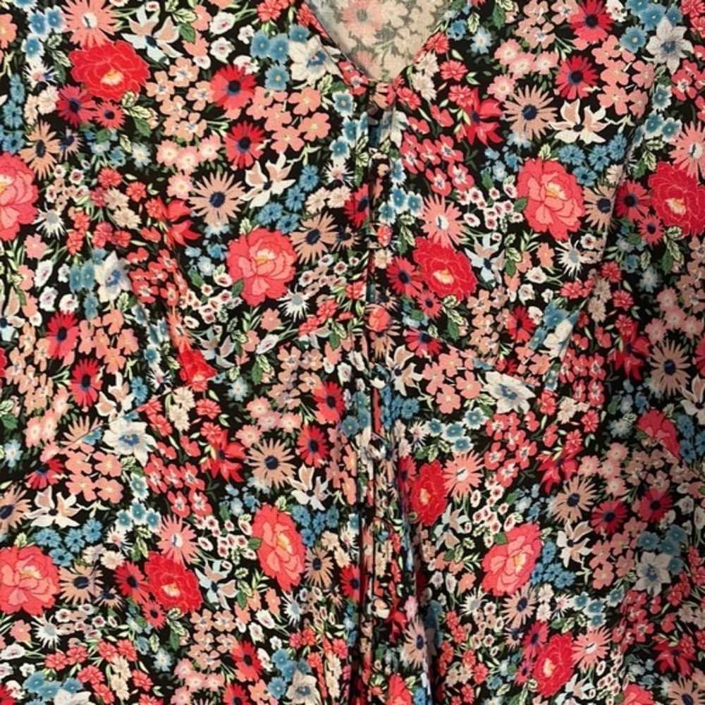 M&S X Ghost Floral V-Neck Mini Tea Dress Size 18 - image 9