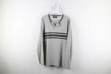 Outlet Y2k Abercrombie ribbed striped henley dweater 3/4 sleeve