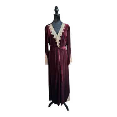 Vintage Jacalyn Bennet Velvet Robe/ wrap dress Cab