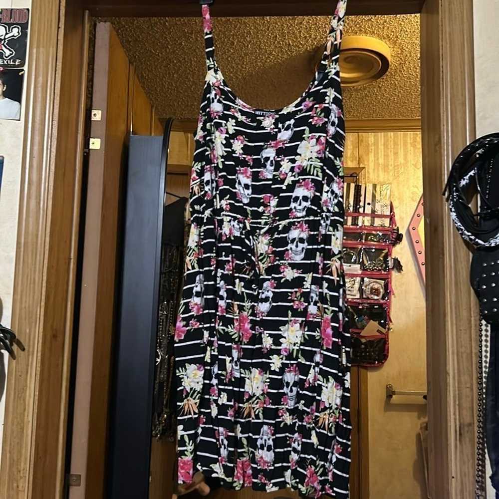 Hot Topic Stripes/Skulls Mini Dress - image 1