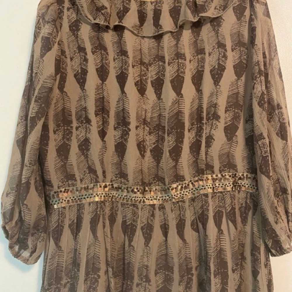 Sundance Womens Brown Silk Chiffon Ruffle Dress - image 7