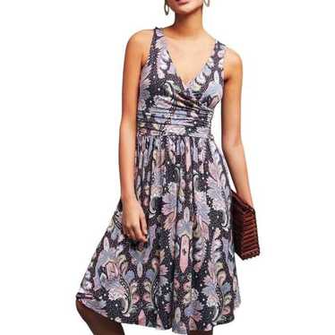 Anthropologie  Maeve Paisley Floral Dress Wrap Mi… - image 1