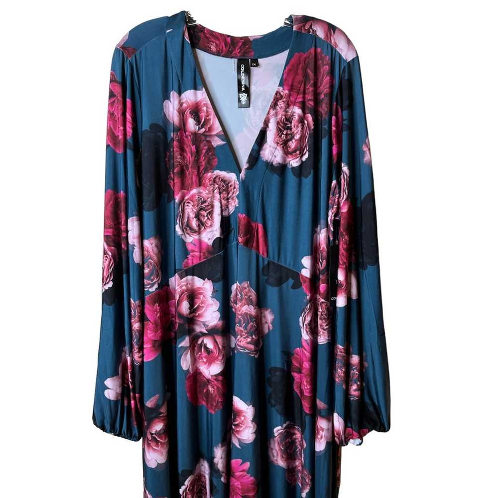 Coldesina Izzy Empire Floral Peony Dress 2X - image 3