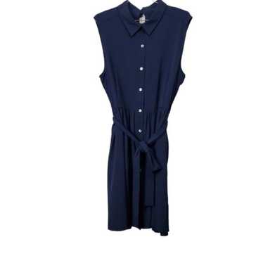 Hutch Anthropologie Navy Blue Sleeveless Collared 