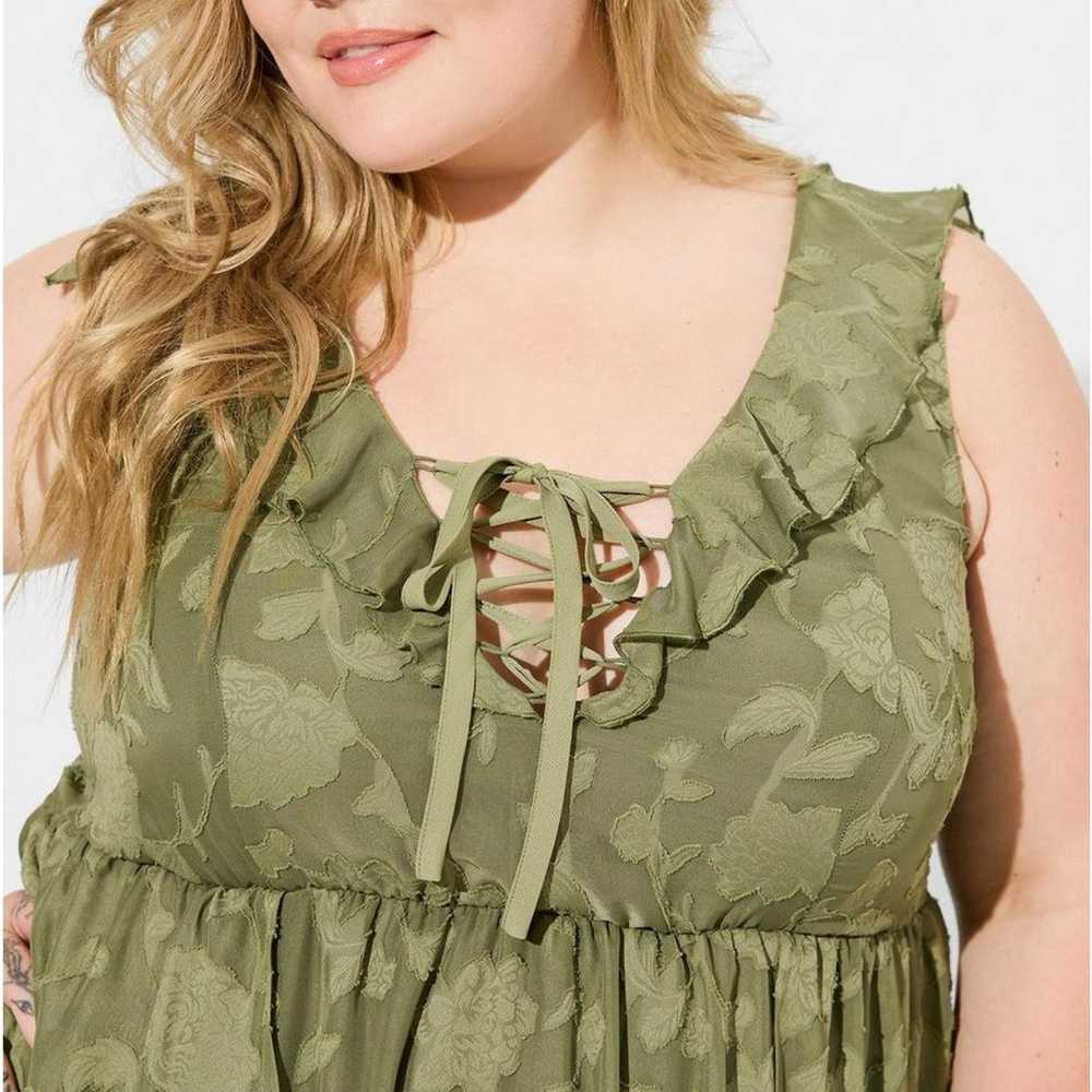 Torrid x Festi Olive Green Stretch Lace Hi Lo Lac… - image 4