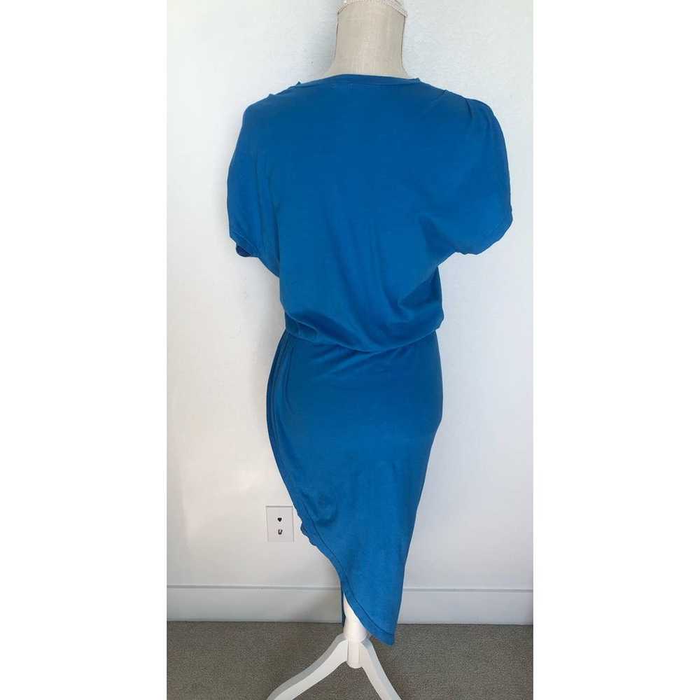 Monrow Bright Blue Ruched Shoulder Asymmetrical T… - image 4