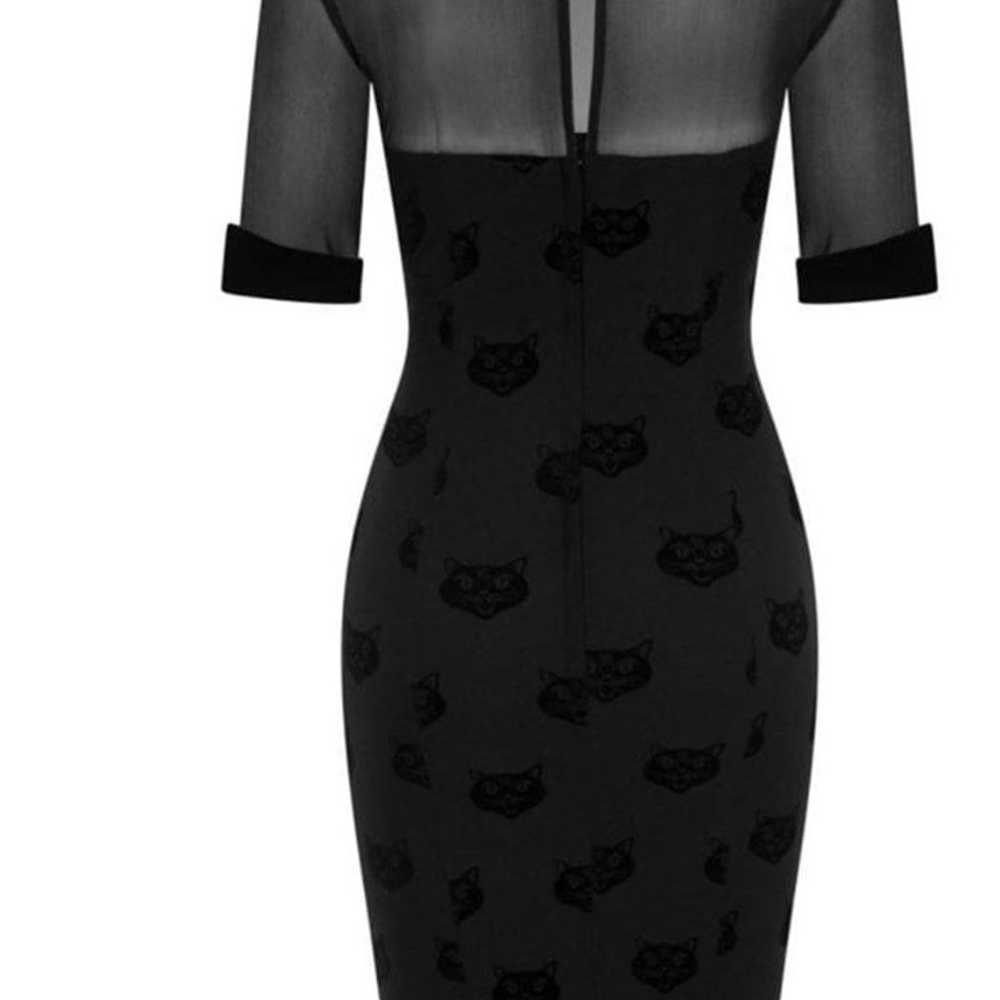 WEDNESDAY COLLECTIF VELVET CAT PENCIL DRESS - image 5