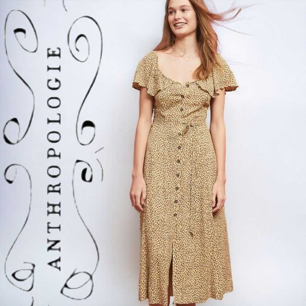 ANTHROPOLOGIE "Bolano" Cheetah Print Midi Dress $… - image 1