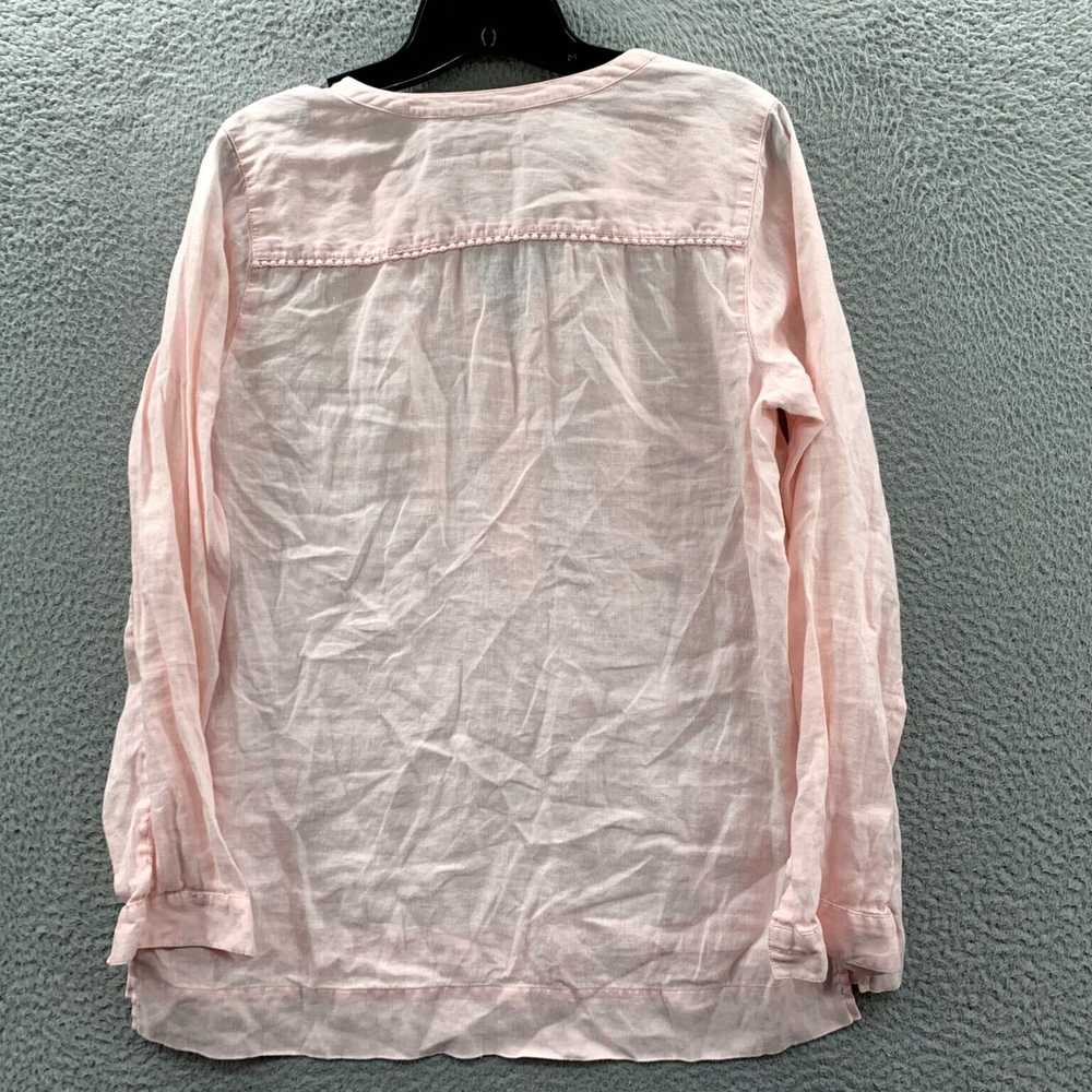 Vintage Linen Pink Long Sleeve Top for Women in X… - image 2