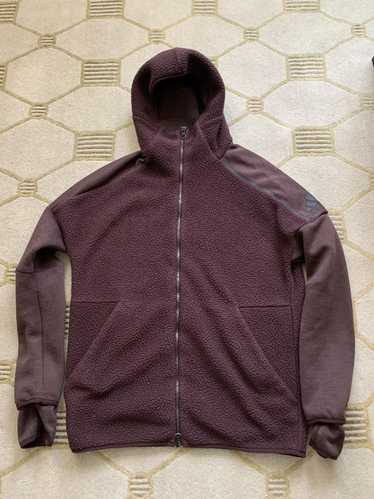 Adidas Full Zip Hooded Pile Fleece