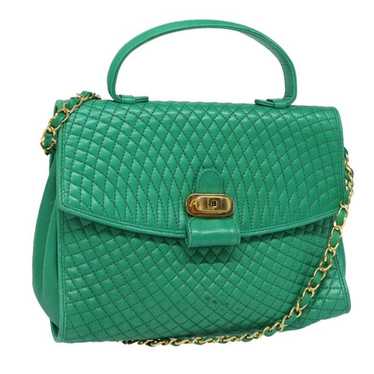 Bally BALLY Chain Hand Bag Leather Green