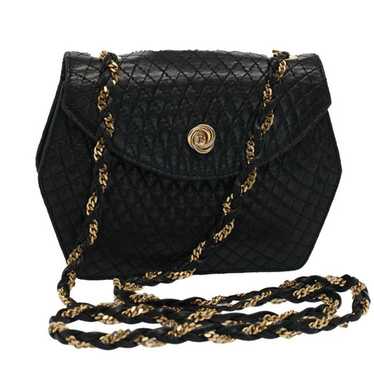 Bally BALLY Quilted Chain Shoulder Bag Leather Bl… - image 1