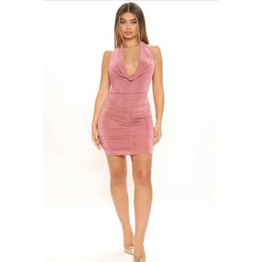 Fashion Nova Mauve Cowl Neck Bodycon Mini M NEW N… - image 1