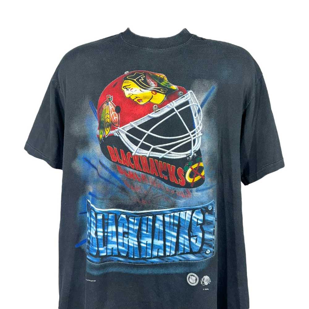 NHL Vintage NHL Chicago Black Hawks Helmet Tee - image 2