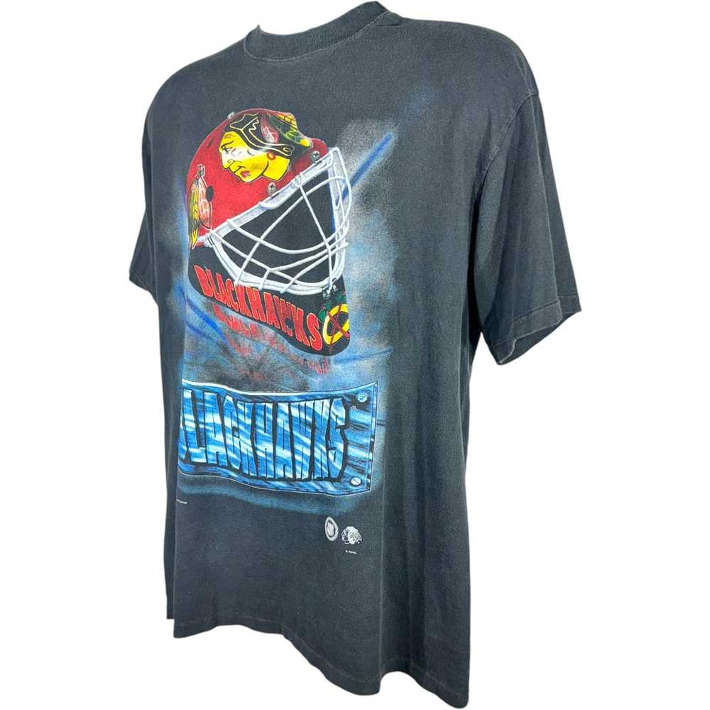 NHL Vintage NHL Chicago Black Hawks Helmet Tee - image 3