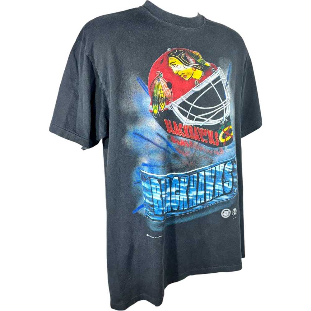 NHL Vintage NHL Chicago Black Hawks Helmet Tee - image 4