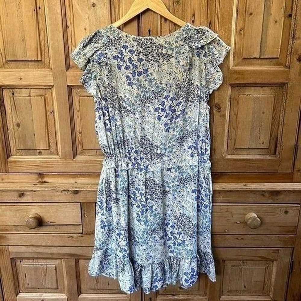 Rebecca Taylor 8 Dress Blue White Floral Ruffle V… - image 7