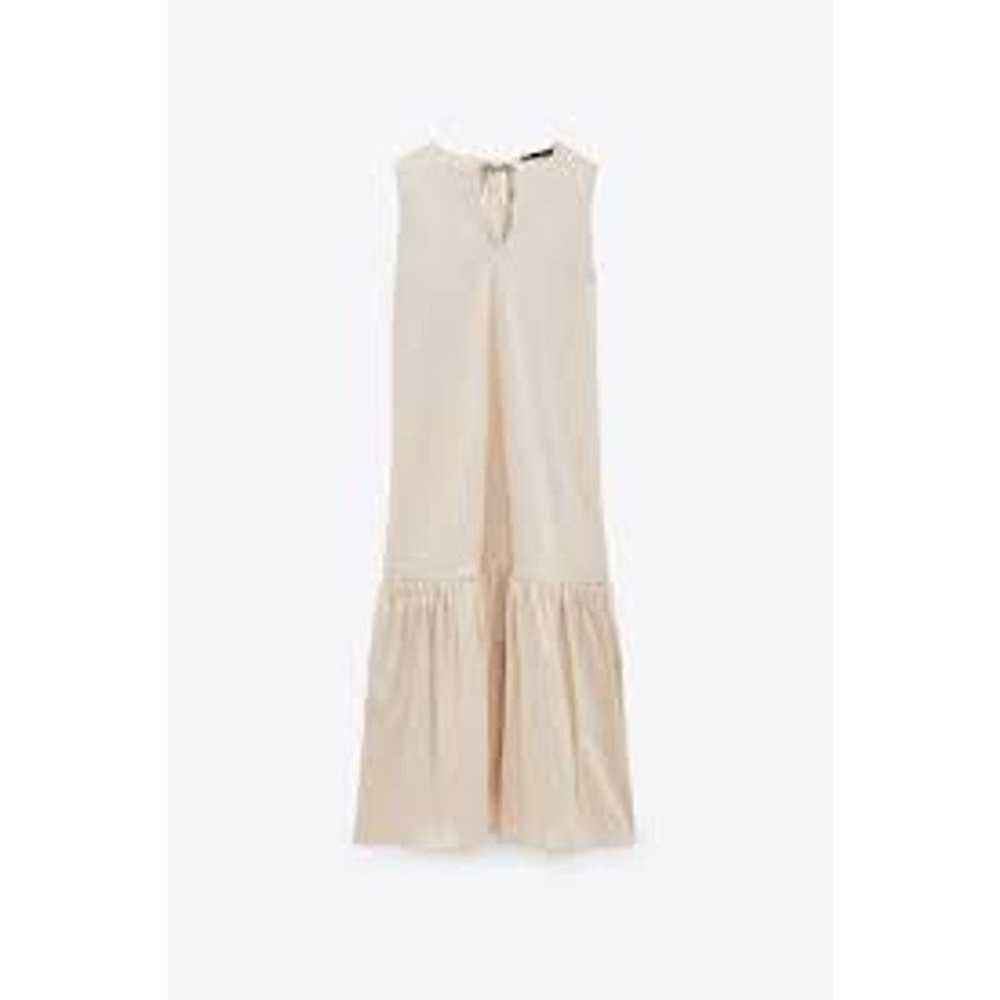 Zara Zara ecru sleeveless cotton tiered tie back … - image 3