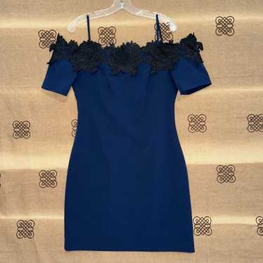 Belle Badgley Mischka Navy/Black Randi Off Should… - image 1