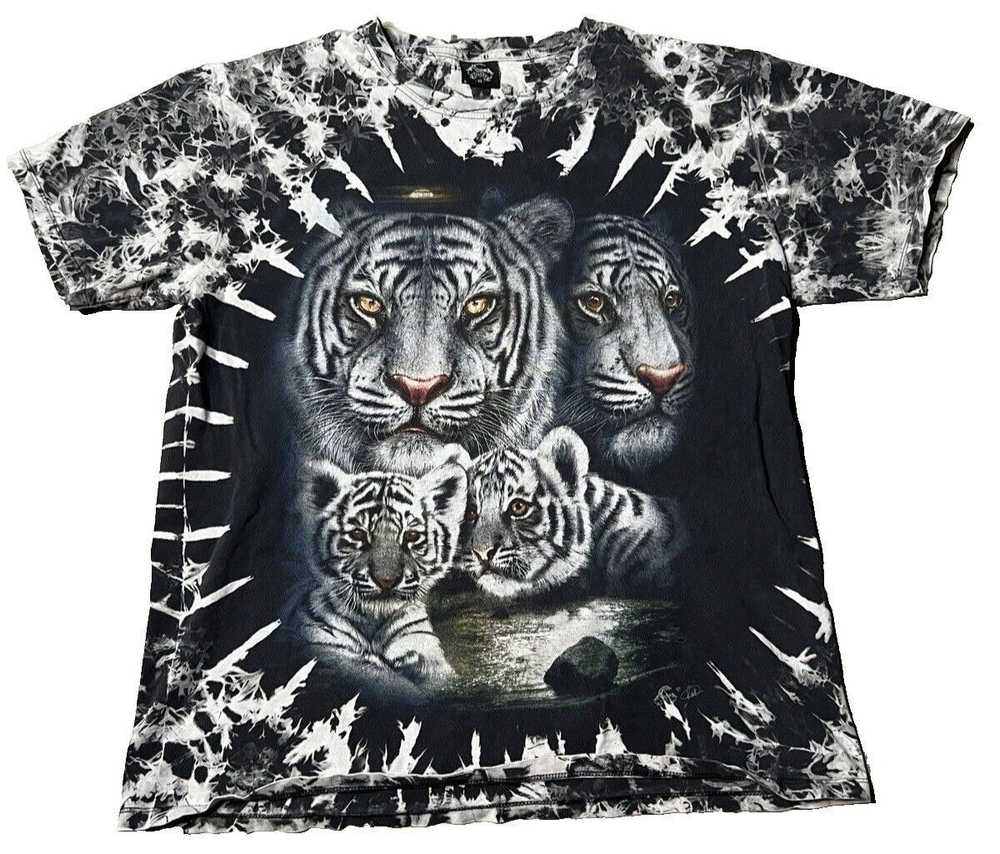 Designer Vintage White Tiger Family All Over Prin… - image 1