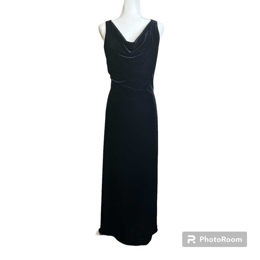 VTG. 90’s Cowl Neck Y2K Maxi Velvet Slip Dress Wo… - image 1