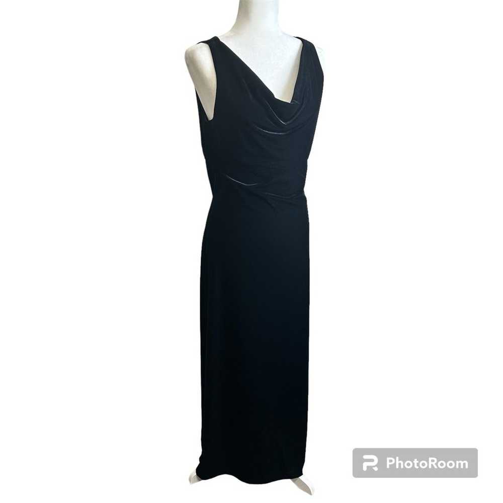 VTG. 90’s Cowl Neck Y2K Maxi Velvet Slip Dress Wo… - image 2