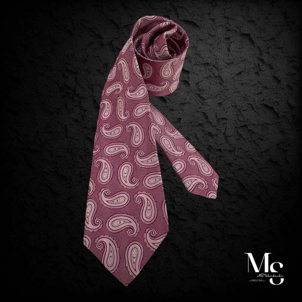 Hugo Boss BOSS HUGO BOSS XL Pink Paisley Silk Tie… - image 1