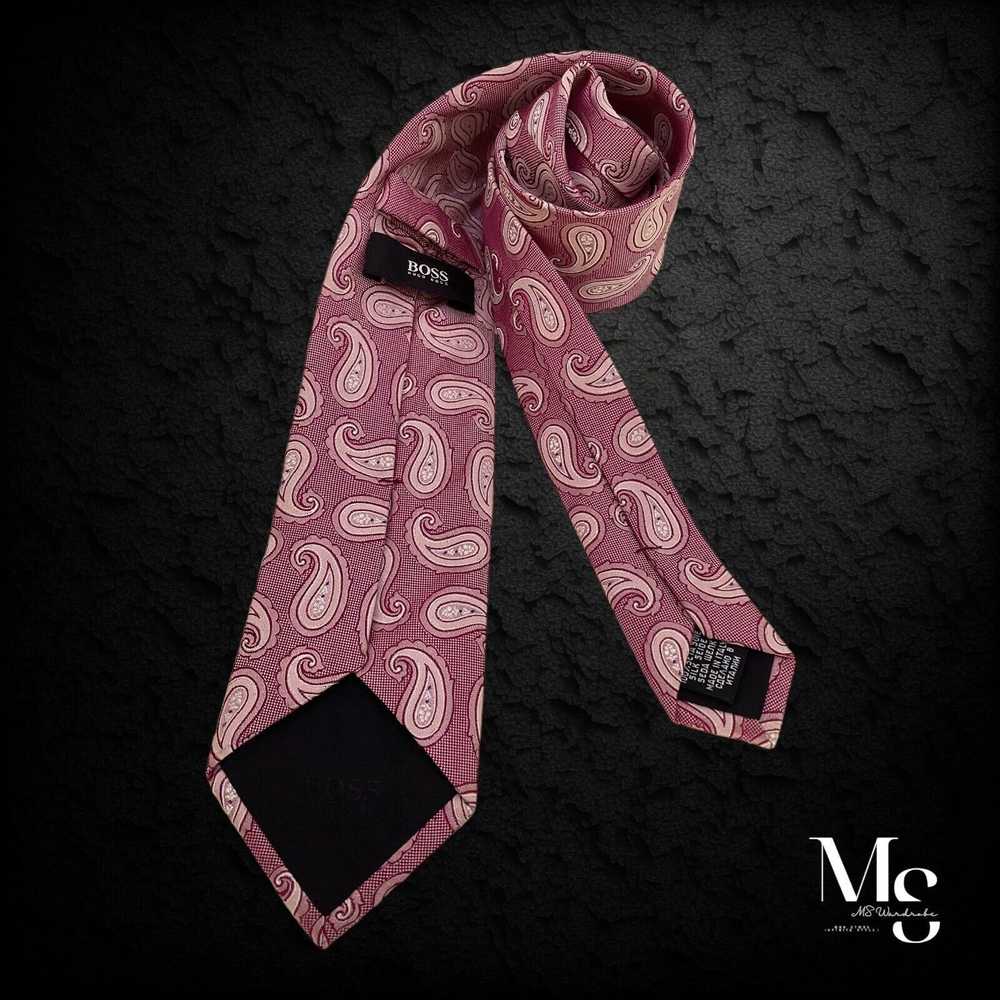 Hugo Boss BOSS HUGO BOSS XL Pink Paisley Silk Tie… - image 2