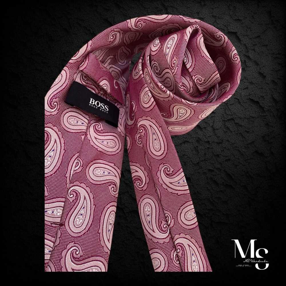 Hugo Boss BOSS HUGO BOSS XL Pink Paisley Silk Tie… - image 3