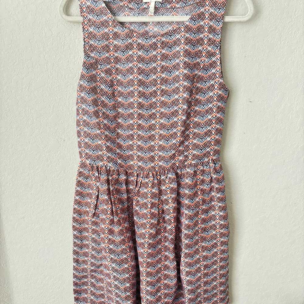 Joie Meriel Silk/Linen Blend Chevron Print Flare … - image 3