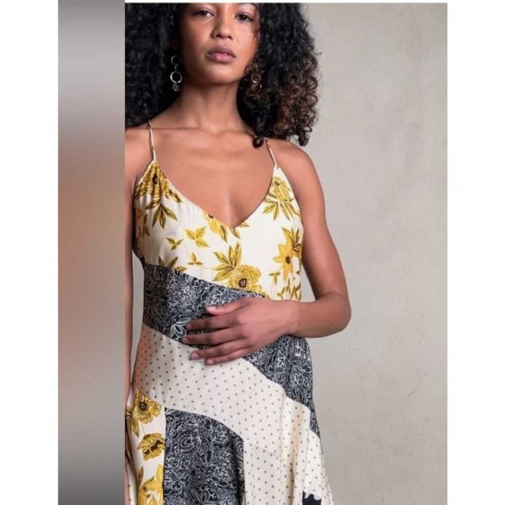 Banana Republic cream mixed print sleeveless asym… - image 3