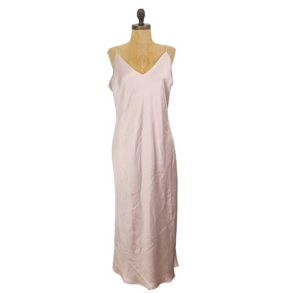 GOOD AMERICAN V Neck Washed Satin Slip Dress Size… - image 1