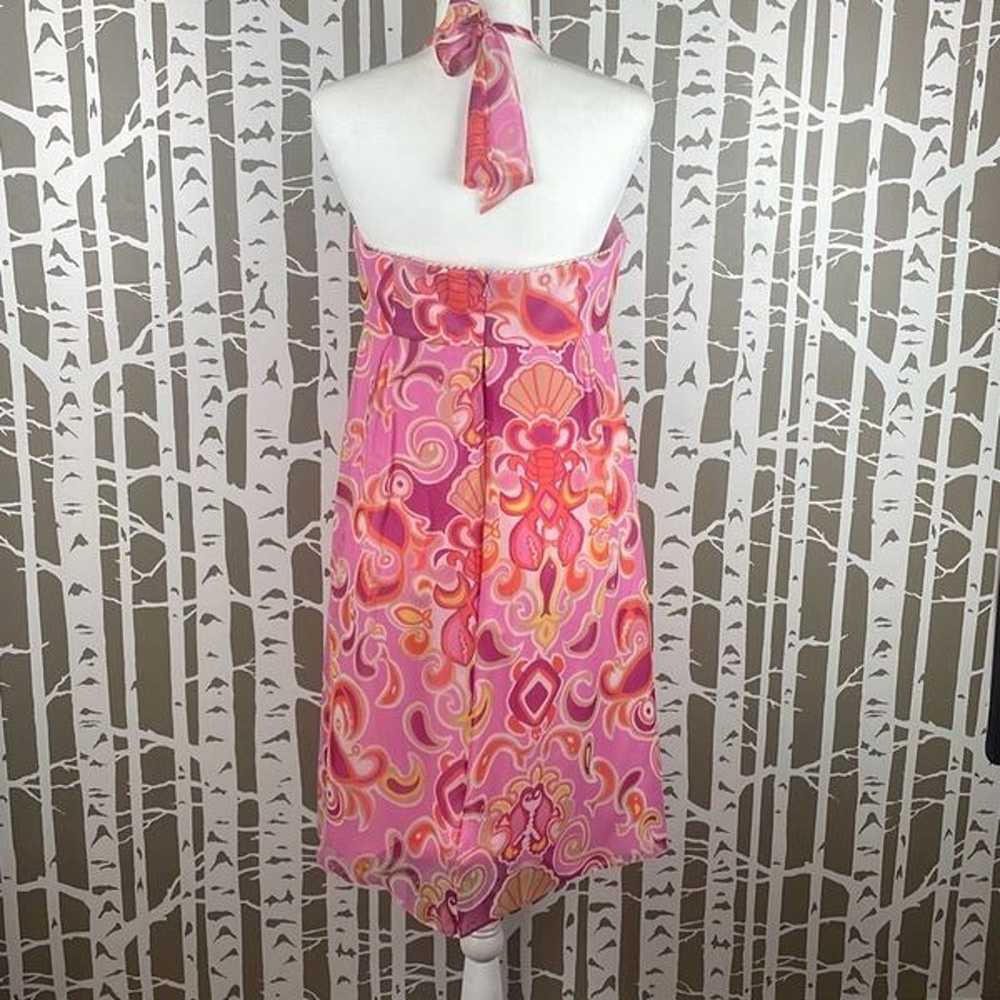 Lilly Pulitzer Lobster Fish Print Silk Halter or … - image 4