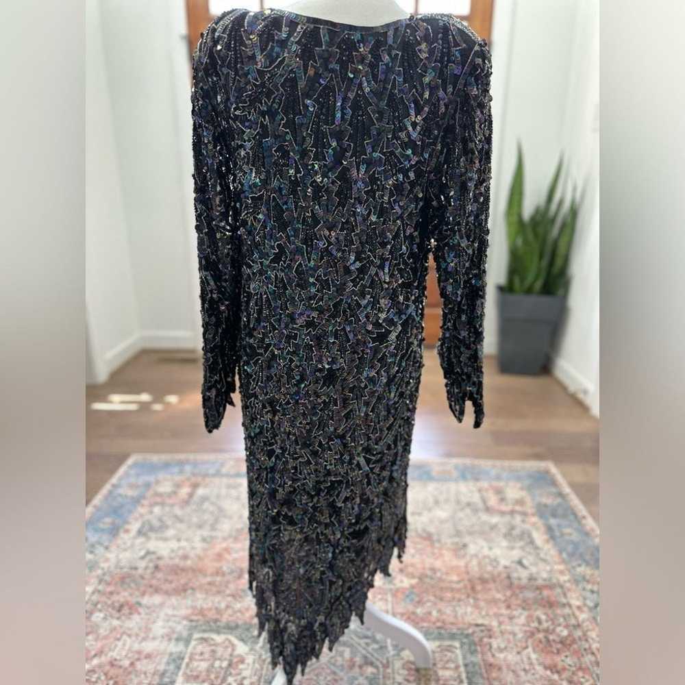 Gudi VTG 1980’s 100% Silk Sequin Dress/Size L - image 4