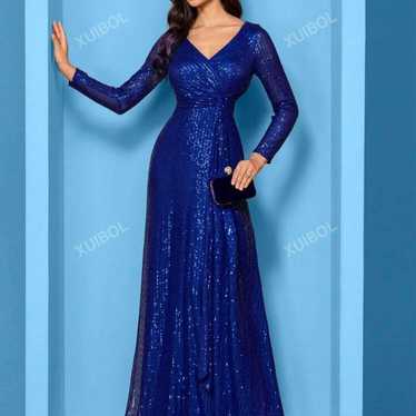 Royal blue beaded maxi dress - image 1